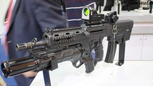 TAVOR GTAR 21 with 40mm Grenade Launcher, reflex sight and GLS sights