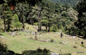 View of graveyard from road