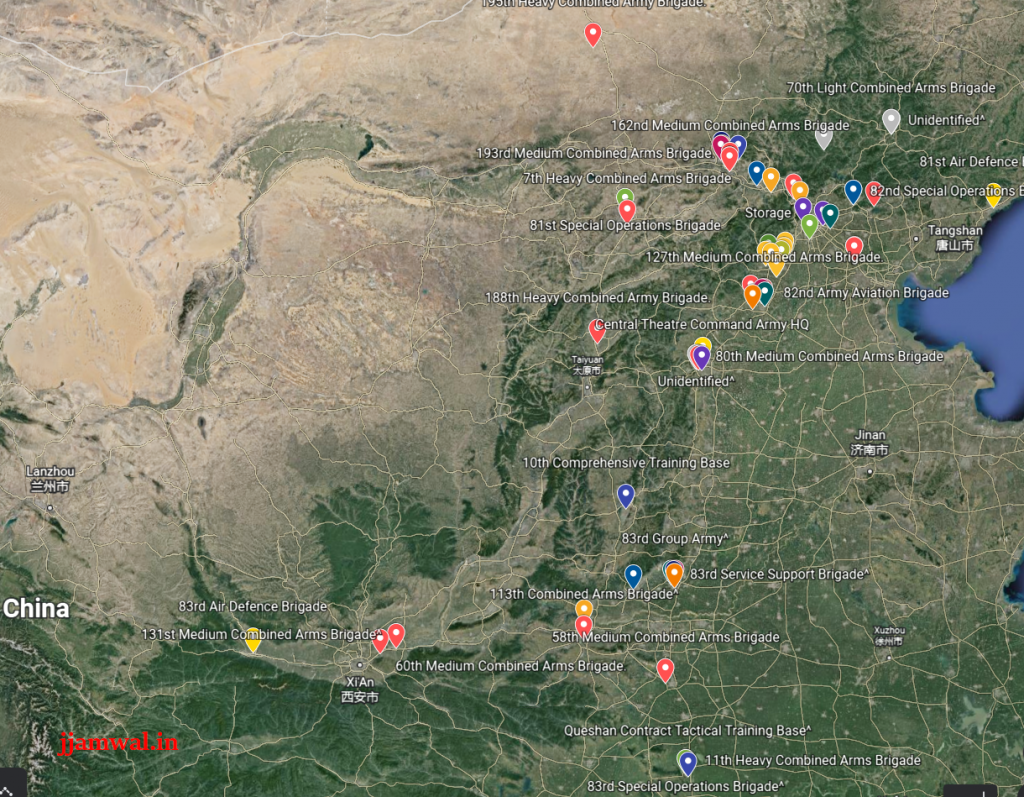 PLA Central Theatre Command Units map